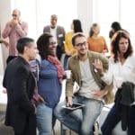 a diverse group of people in a casual meeting